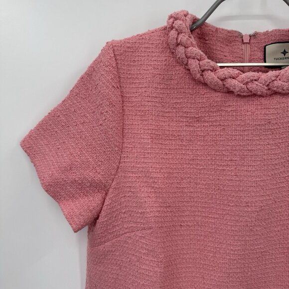 Tuckernuck Blush Peony Tweed Jackie Dress sz M Shift Mini Business Career NWT** - Picture 2 of 12